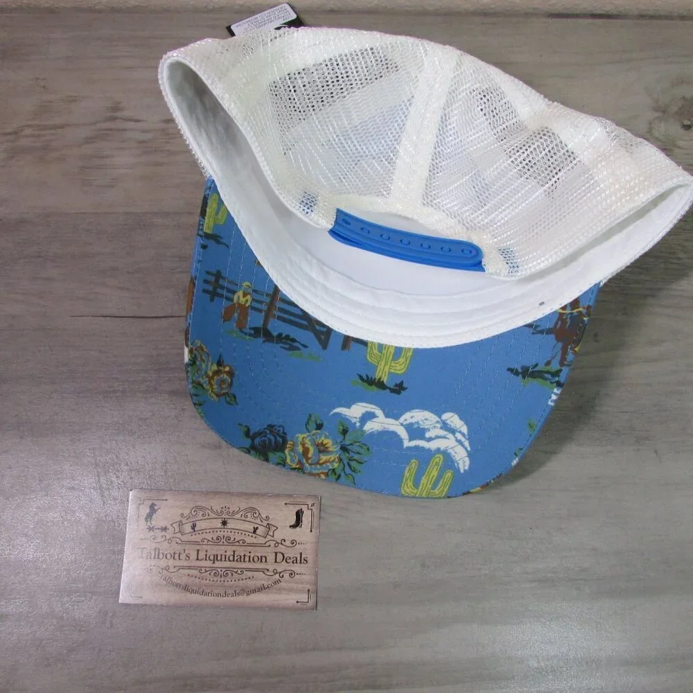 Cruel Denim Youth Wild Wild West Cowboy Print Meshback Snapback Cap Hat Light Bl